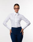 Camicia sartoriale bianca con collo italiano “allungato”