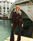 Tailleur Tre Pezzi Classic Marrone fondente Gessato