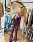 Tailleur tre pezzi new Jolie Bordeaux gessato