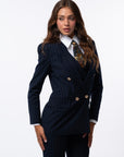 Tailleur tre pezzi Classic gessato blu