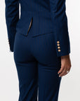 Tailleur Cleopatra gessato Blu cobalto