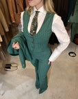 New tailleur tre pezzi Baby Verde bosco gessato