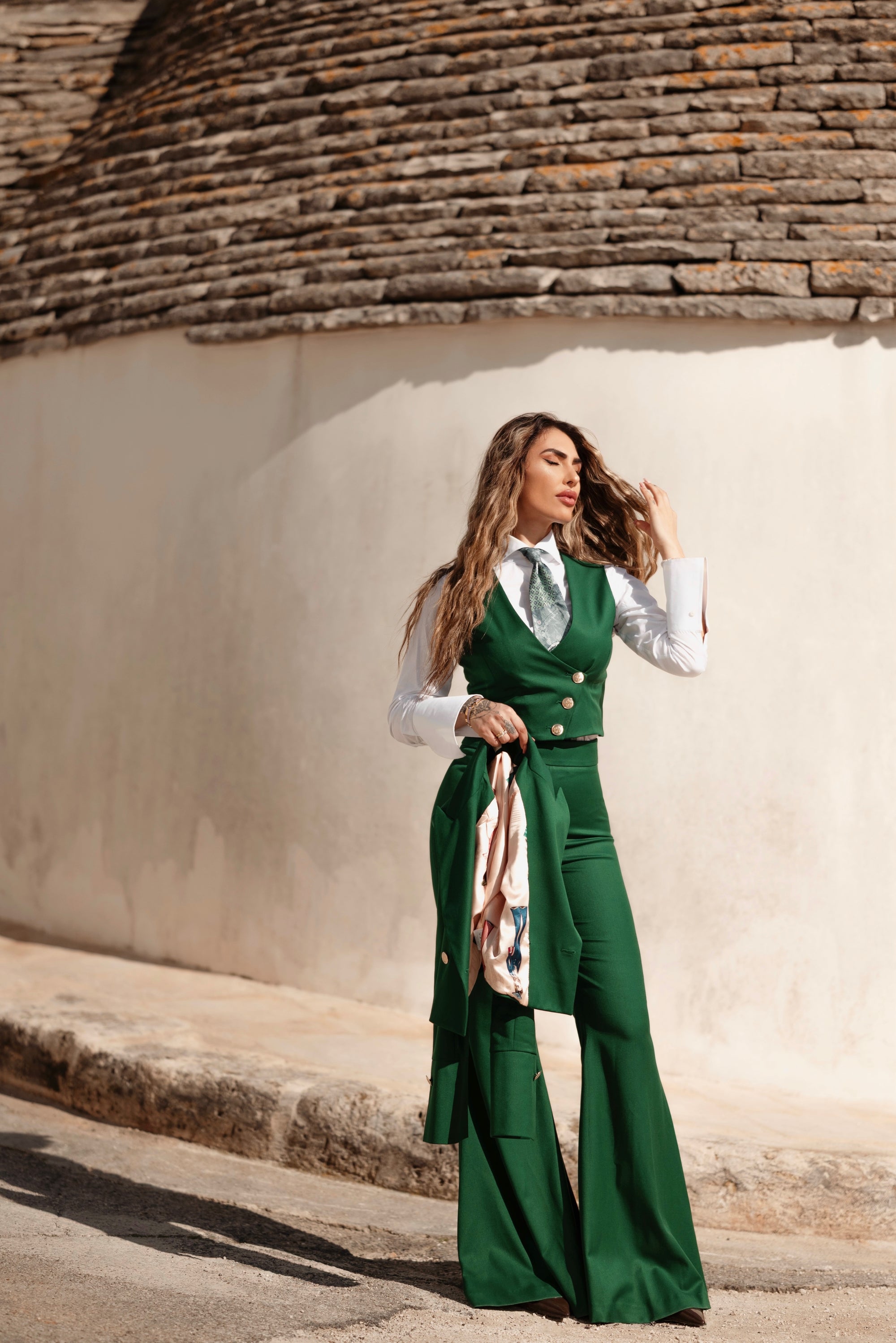 Tailleur tre pezzi Jolie verde bosco