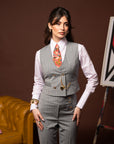 Camicia sartoriale base bianca a costine rosa