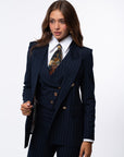 Tailleur tre pezzi Classic gessato blu