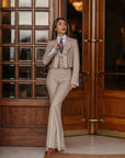 Tailleur tre pezzi Jolie gessato beige