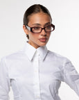 Camicia sartoriale bianca con collo italiano “allungato”