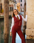 Tailleur Tre Pezzi Classic rosso veneziano Gessato