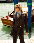 Tailleur Tre Pezzi Classic Marrone fondente Gessato