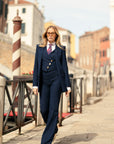 Tailleur tre pezzi Classic gessato blu