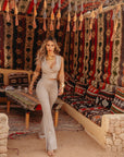 Tailleur tre pezzi New Jolie gessato beige