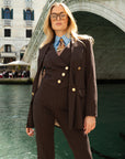 Tailleur Tre Pezzi Classic Marrone fondente Gessato