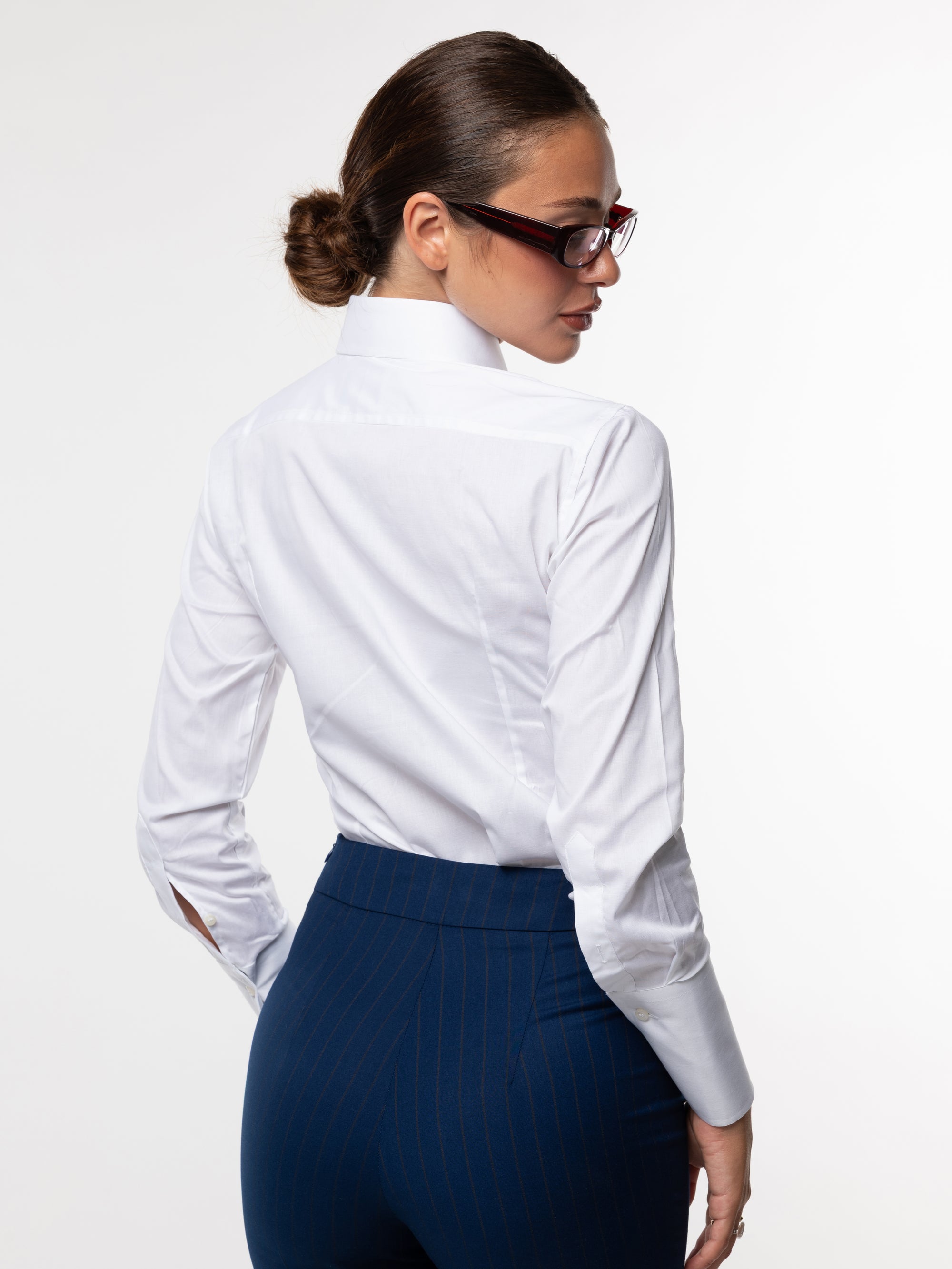 Tailleur Cleopatra gessato Blu cobalto