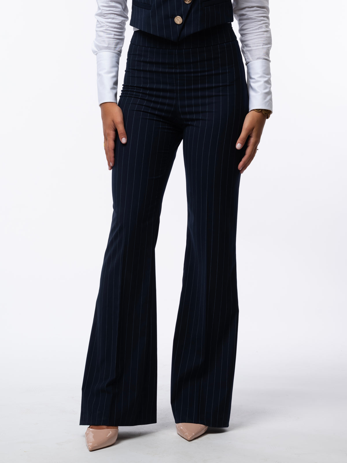 Tailleur tre pezzi Classic gessato blu