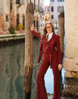 Tailleur Tre Pezzi Classic rosso veneziano Gessato