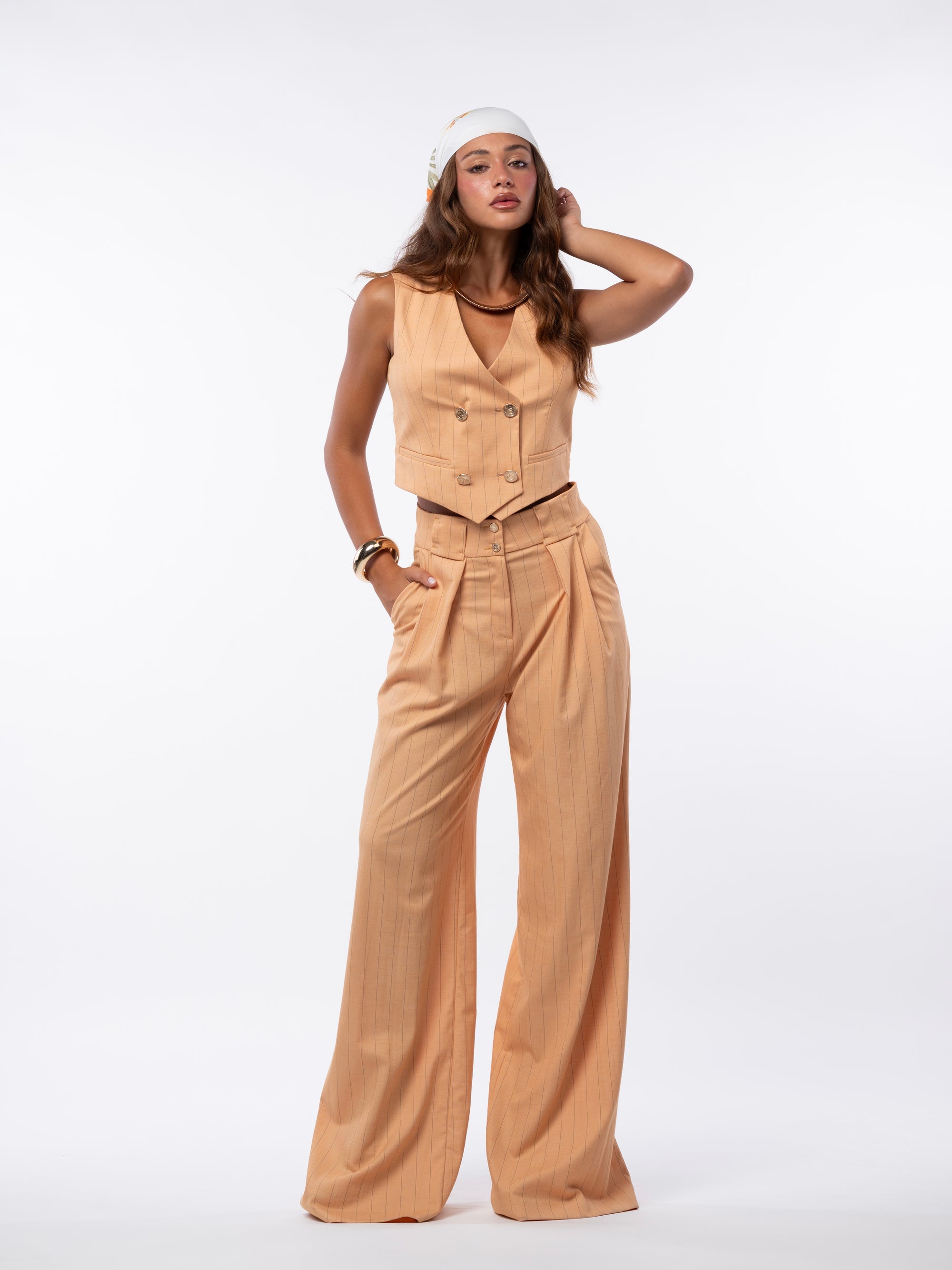 Tailleur tre pezzi Egypt gessato orange