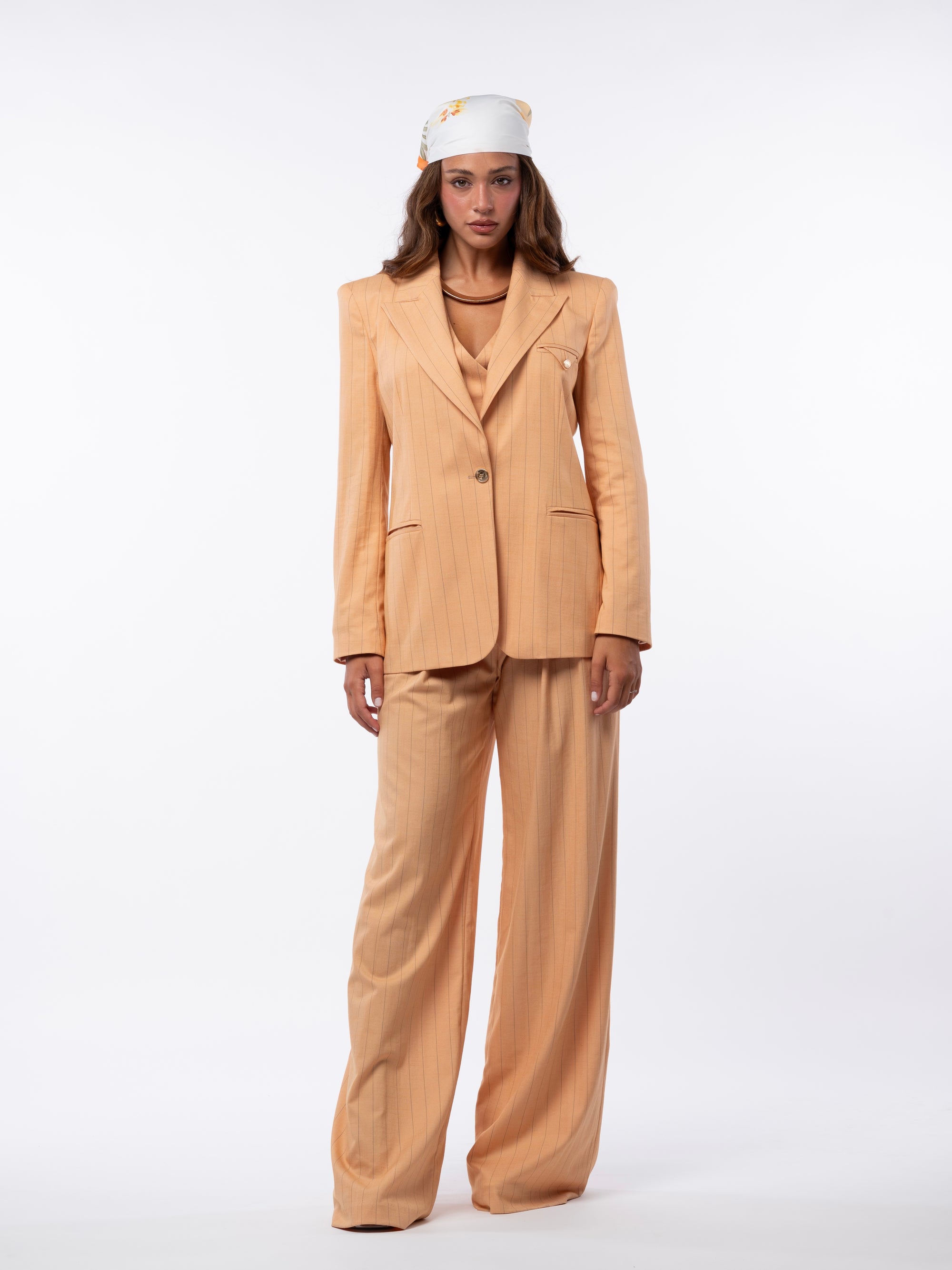 Tailleur tre pezzi Egypt gessato orange