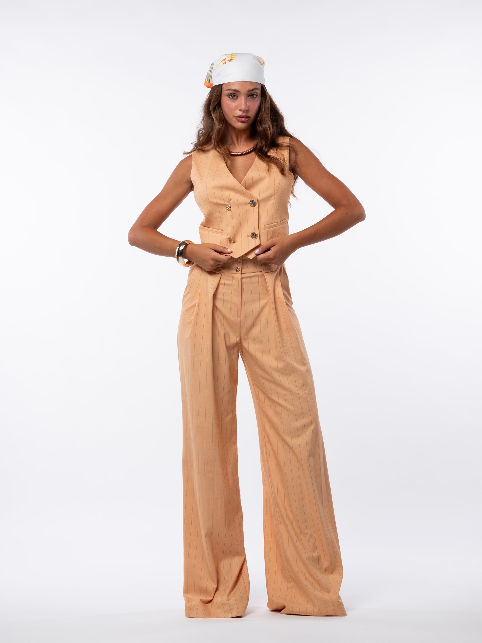 Tailleur tre pezzi Egypt gessato orange