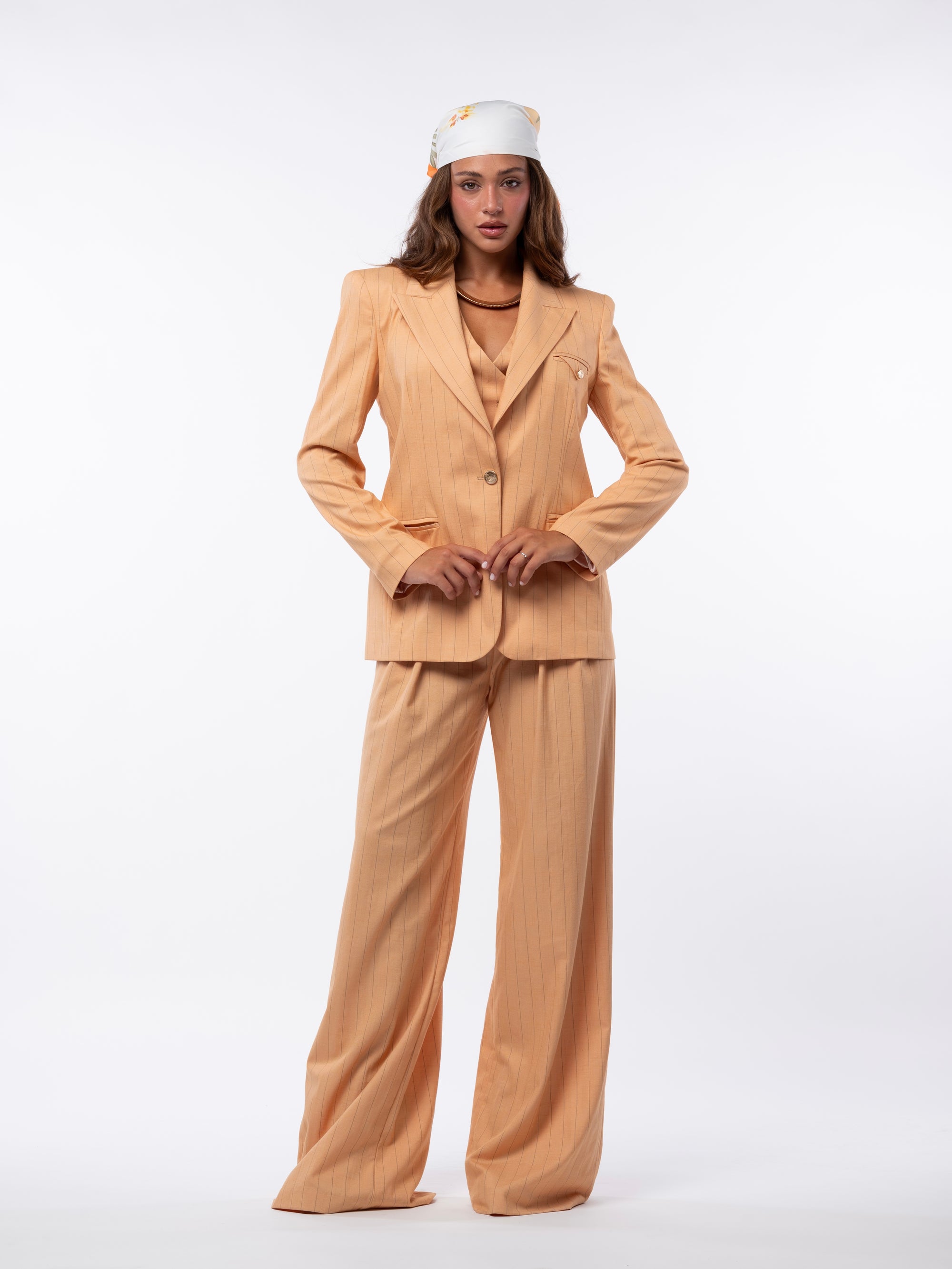 Tailleur tre pezzi Egypt gessato orange