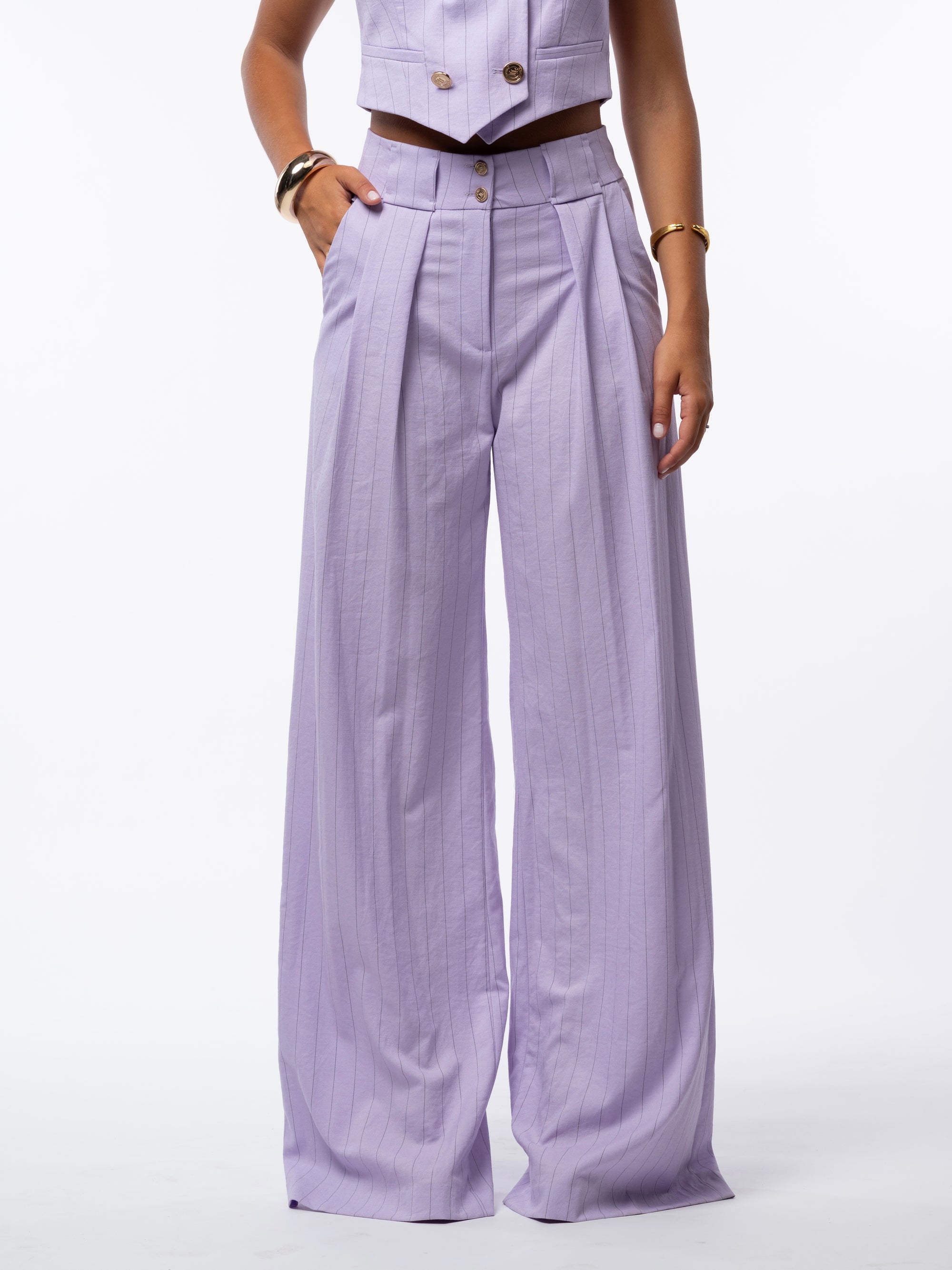 Tailleur tre pezzi Egypt gessato Glicine
