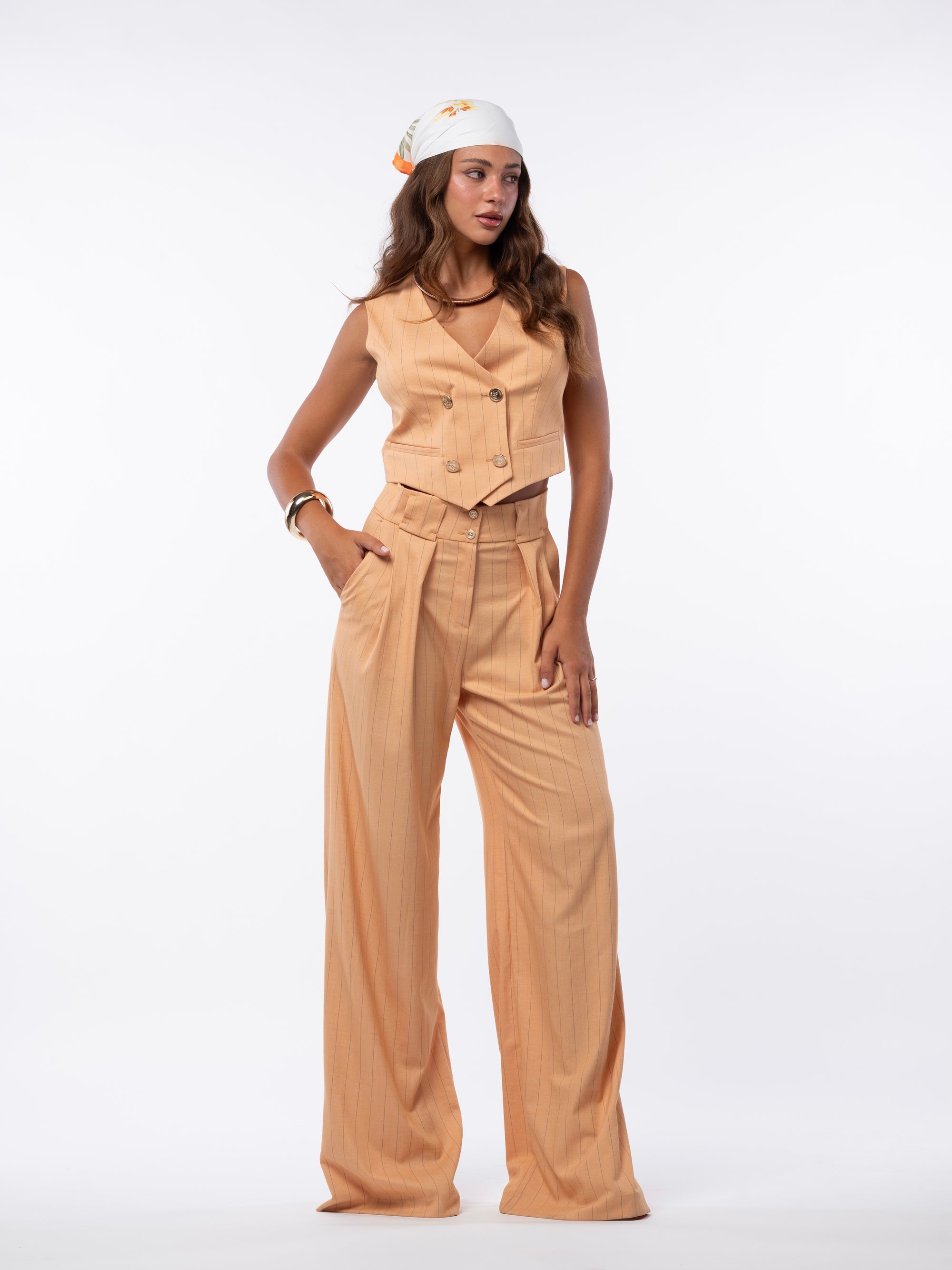 Tailleur tre pezzi Egypt gessato orange