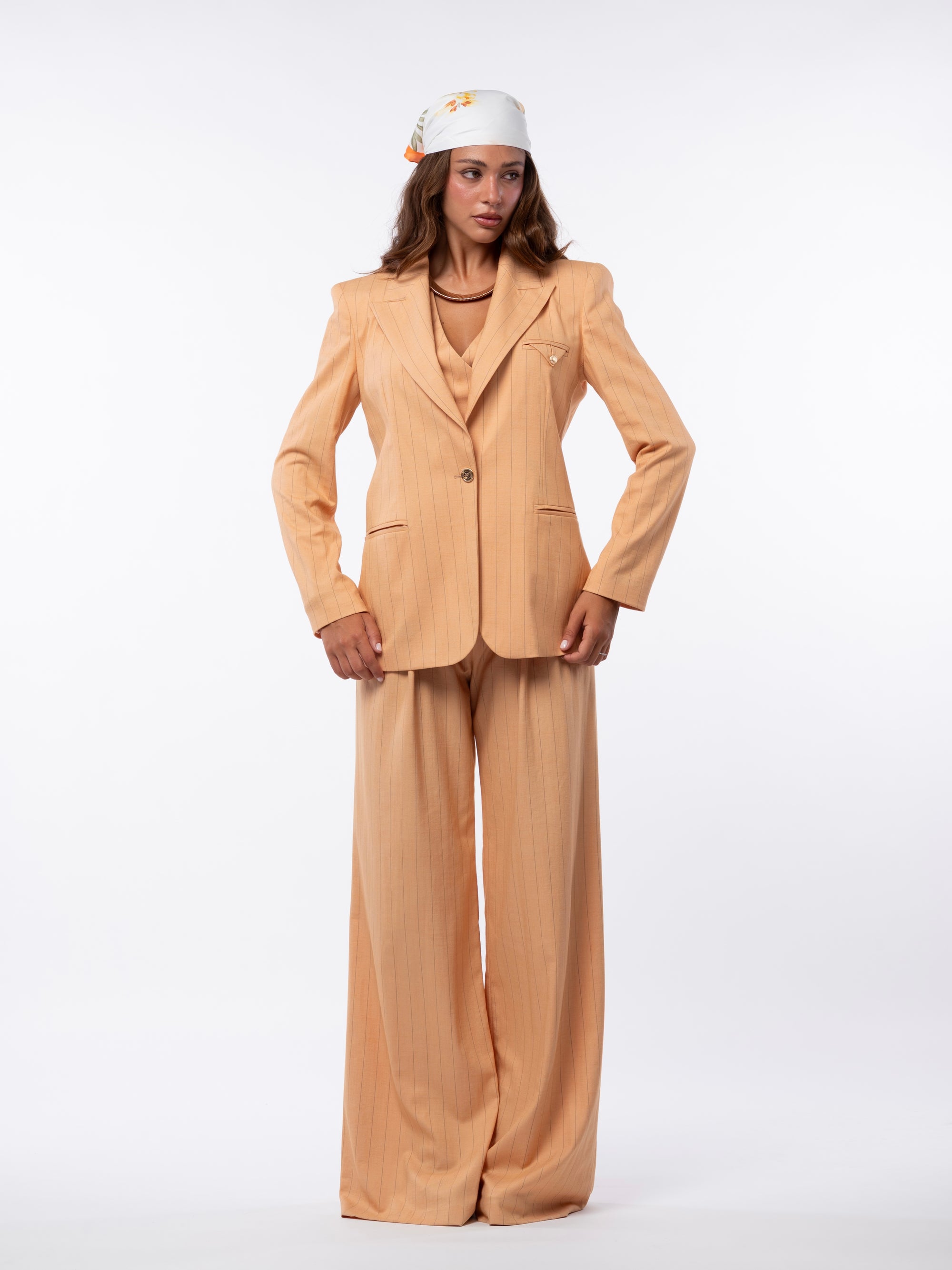 Tailleur tre pezzi Egypt gessato orange