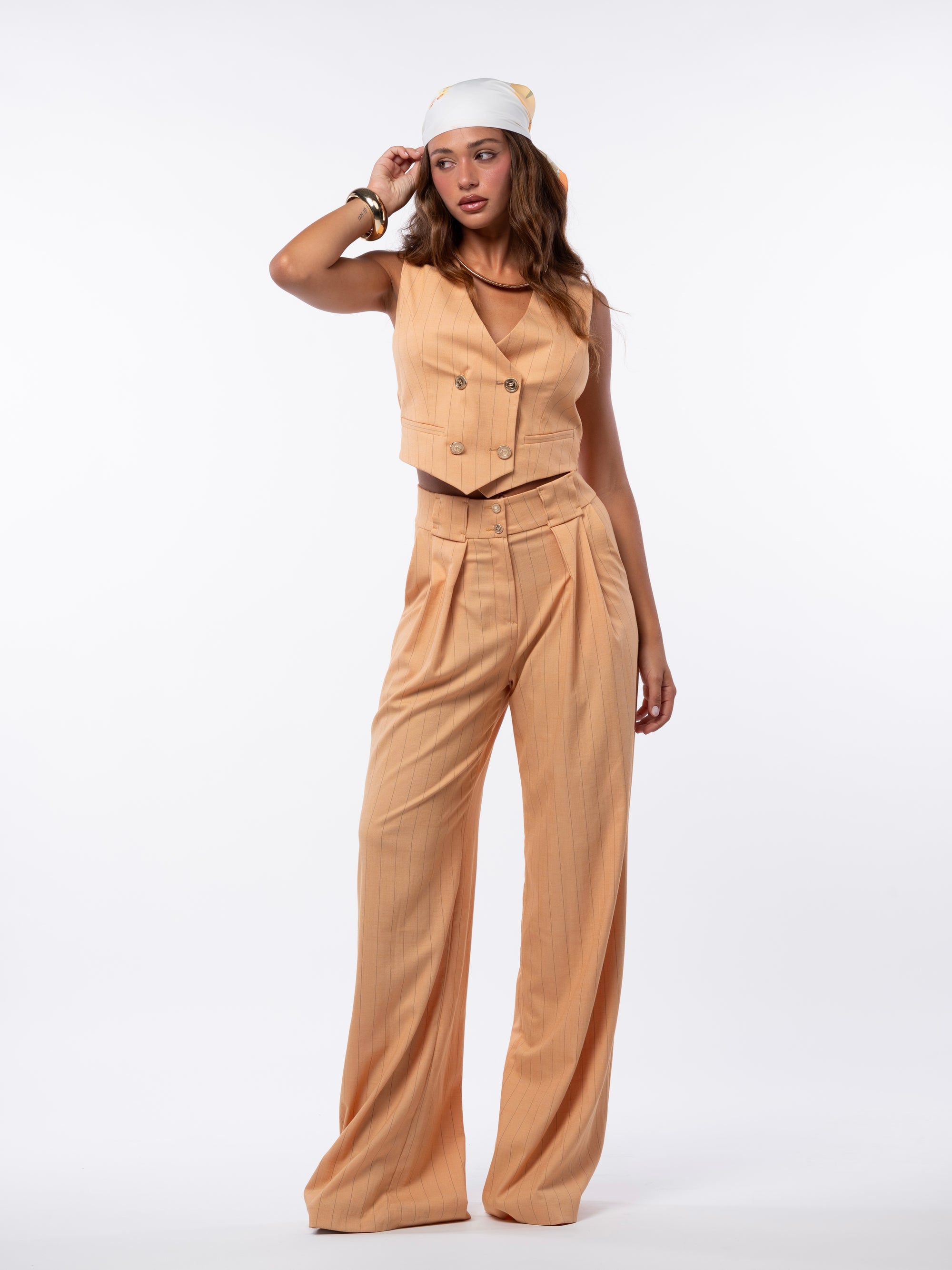 Tailleur tre pezzi Egypt gessato orange