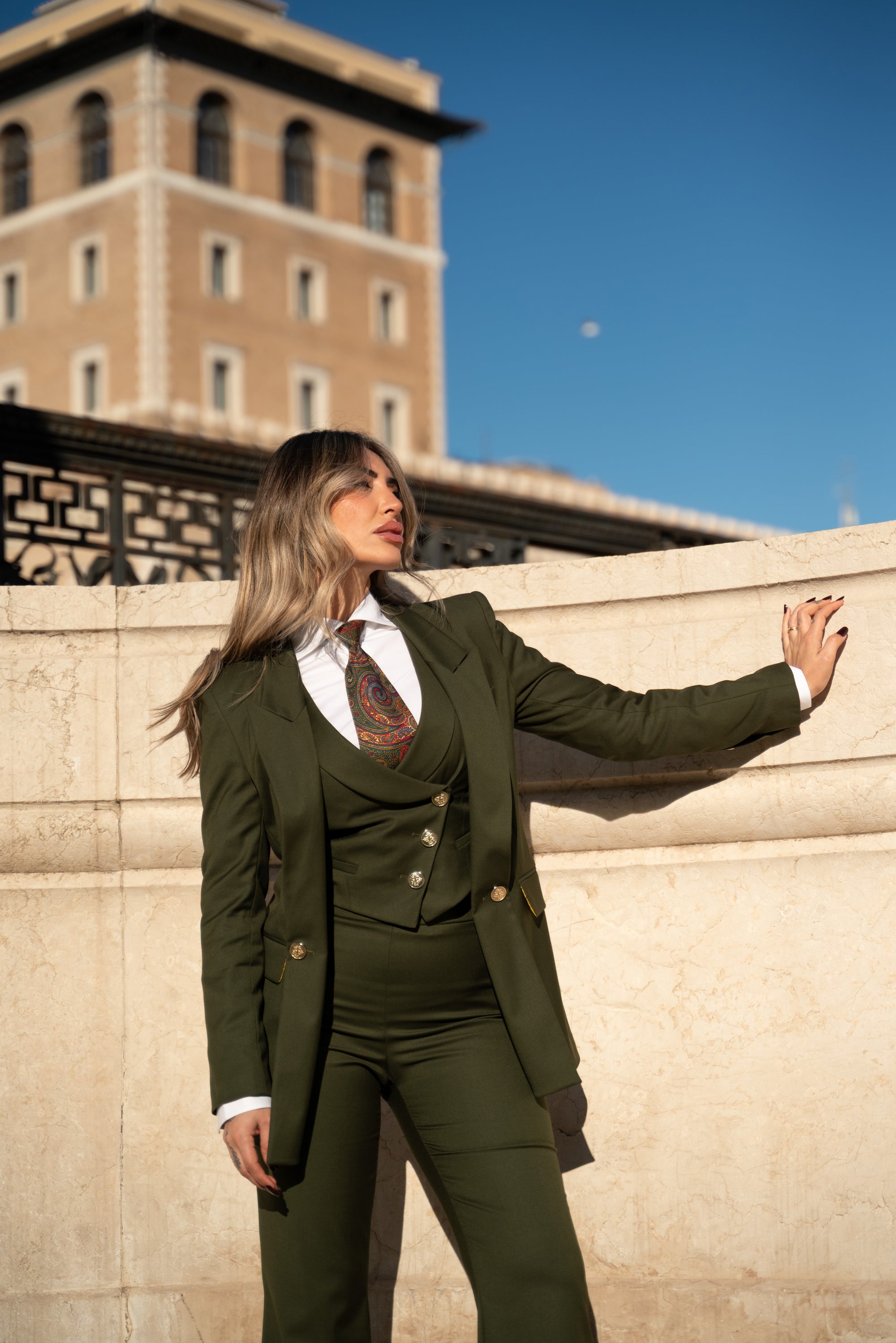 Tailleur Tre Pezzi Classic verde Oliva