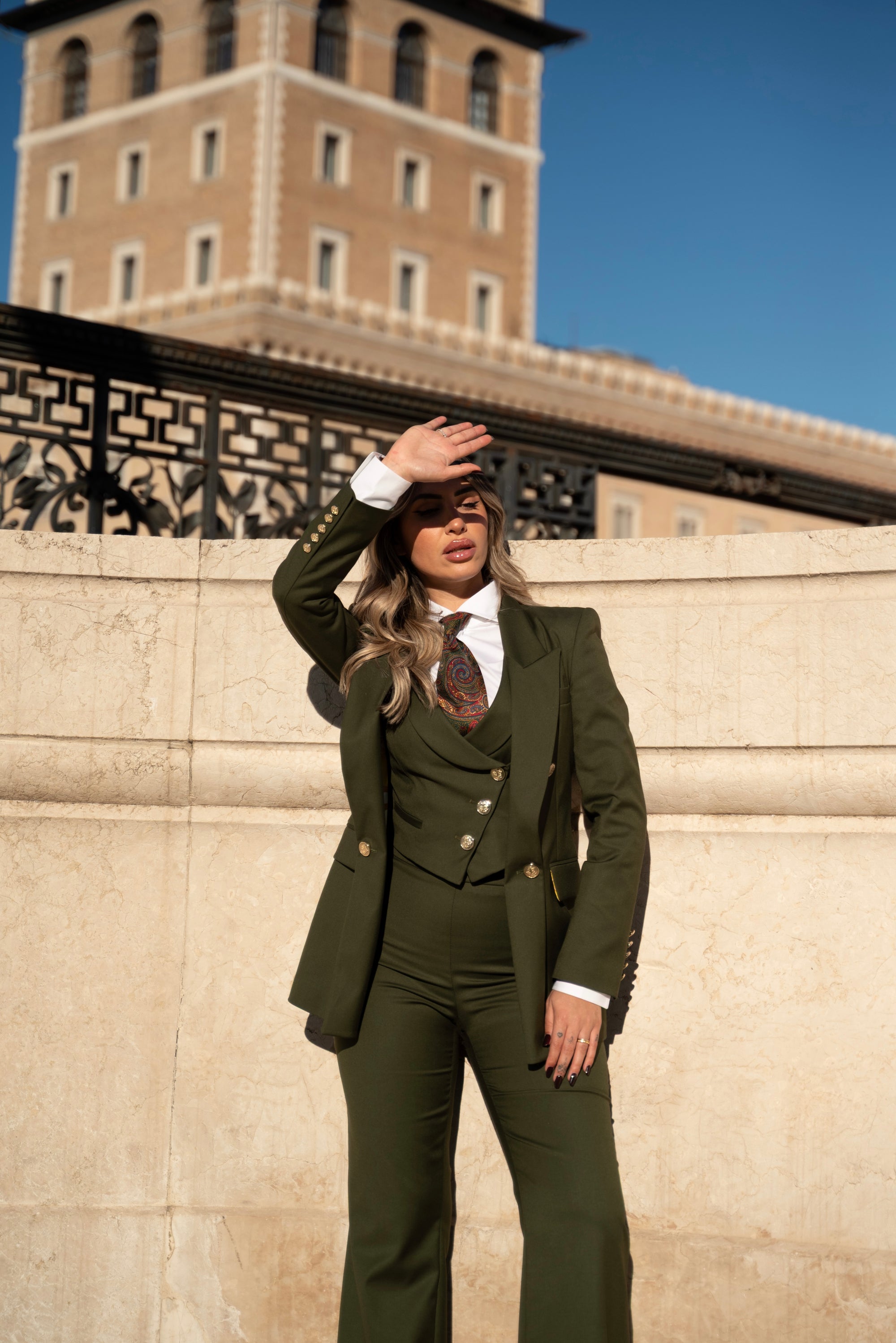 Tailleur Tre Pezzi Classic verde Oliva