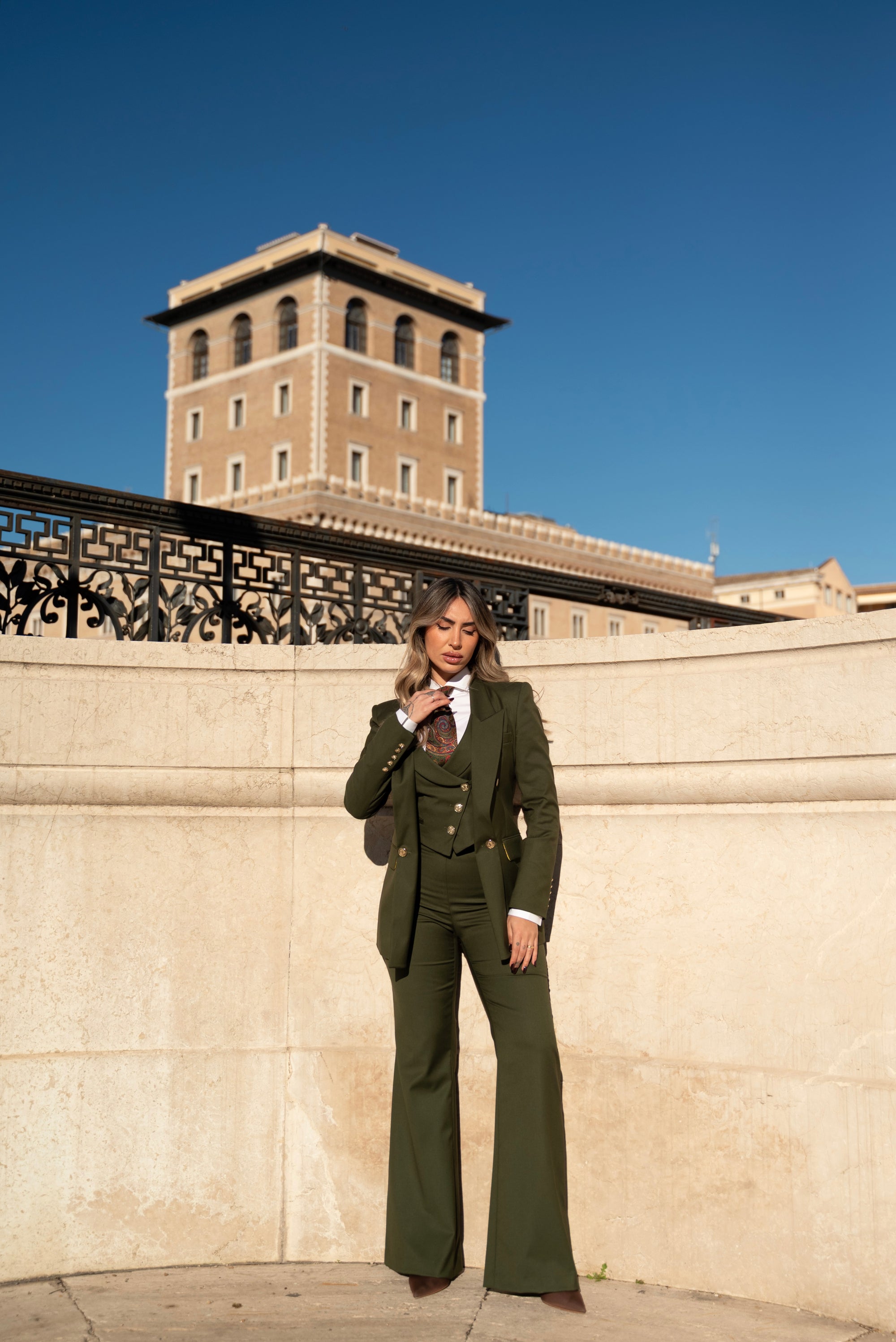 Tailleur Tre Pezzi Classic verde Oliva