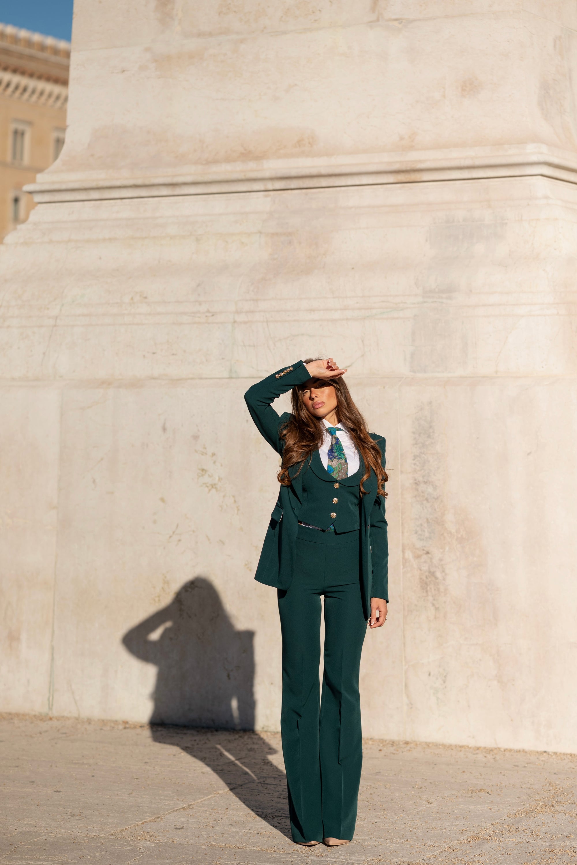 Tailleur tre pezzi Baby Verde Bottiglia