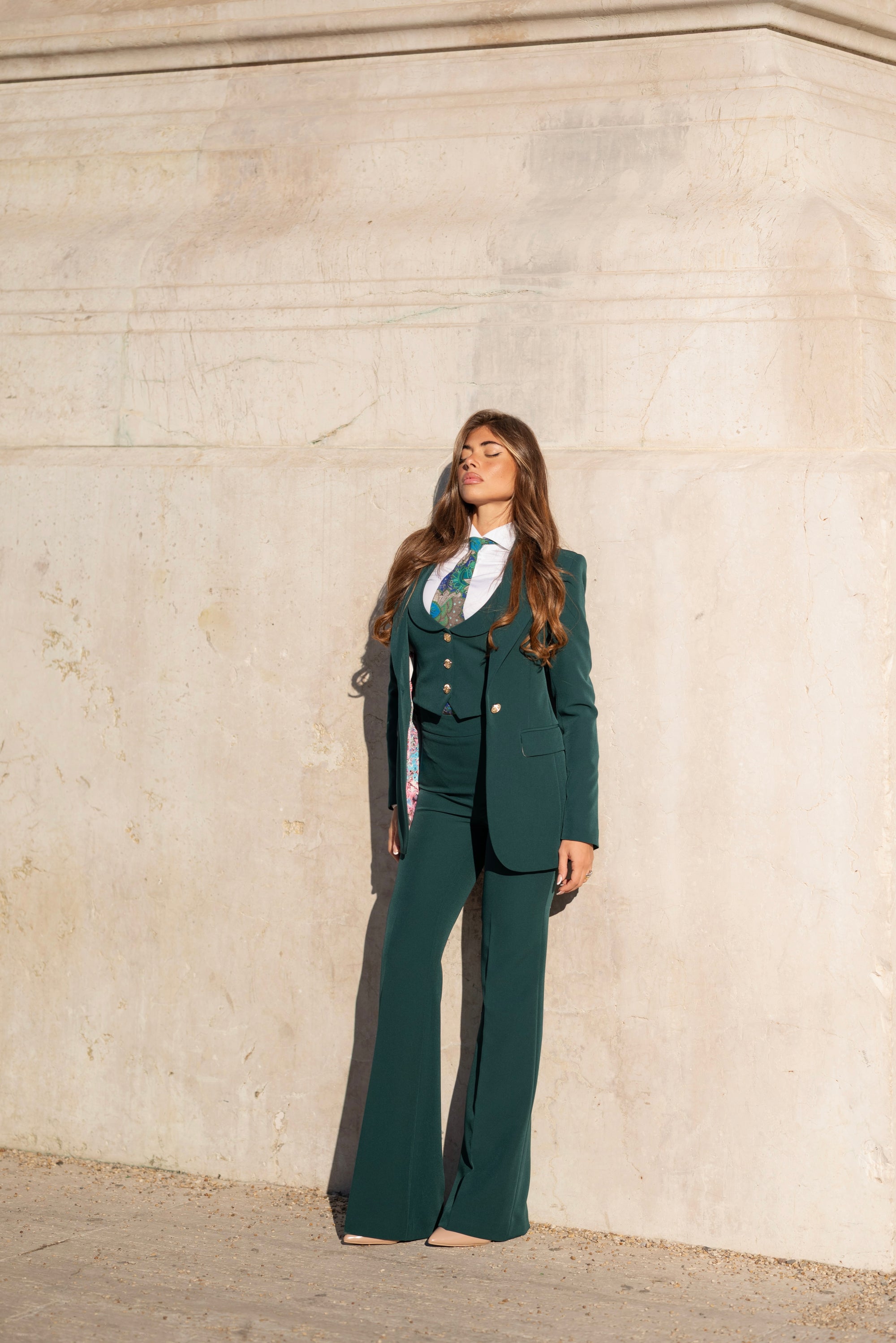 Tailleur tre pezzi Baby Verde Bottiglia