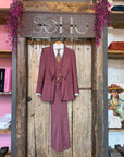 Tailleur tre pezzi Classic Bordeux chiaro gessato
