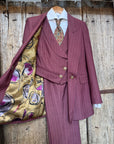 Tailleur tre pezzi Classic Bordeux chiaro gessato