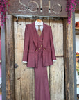 Tailleur tre pezzi Classic Bordeux chiaro gessato