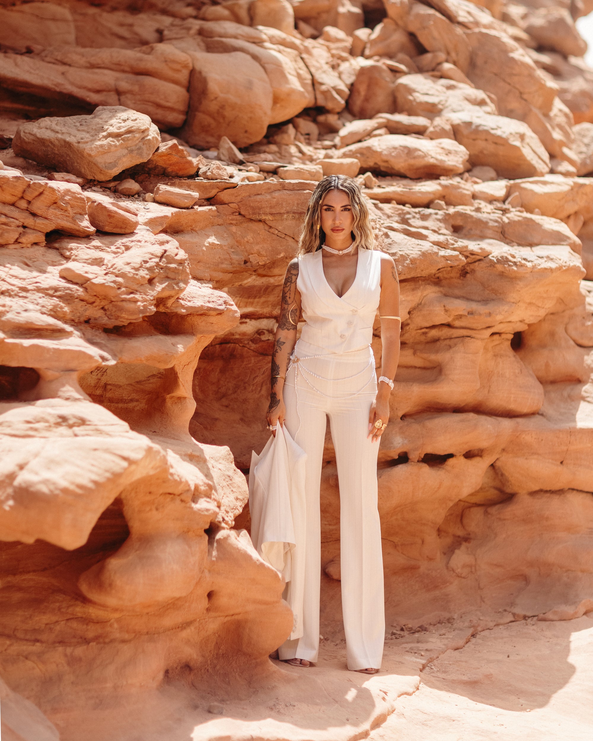 Tailleur Jolie bianco gessato