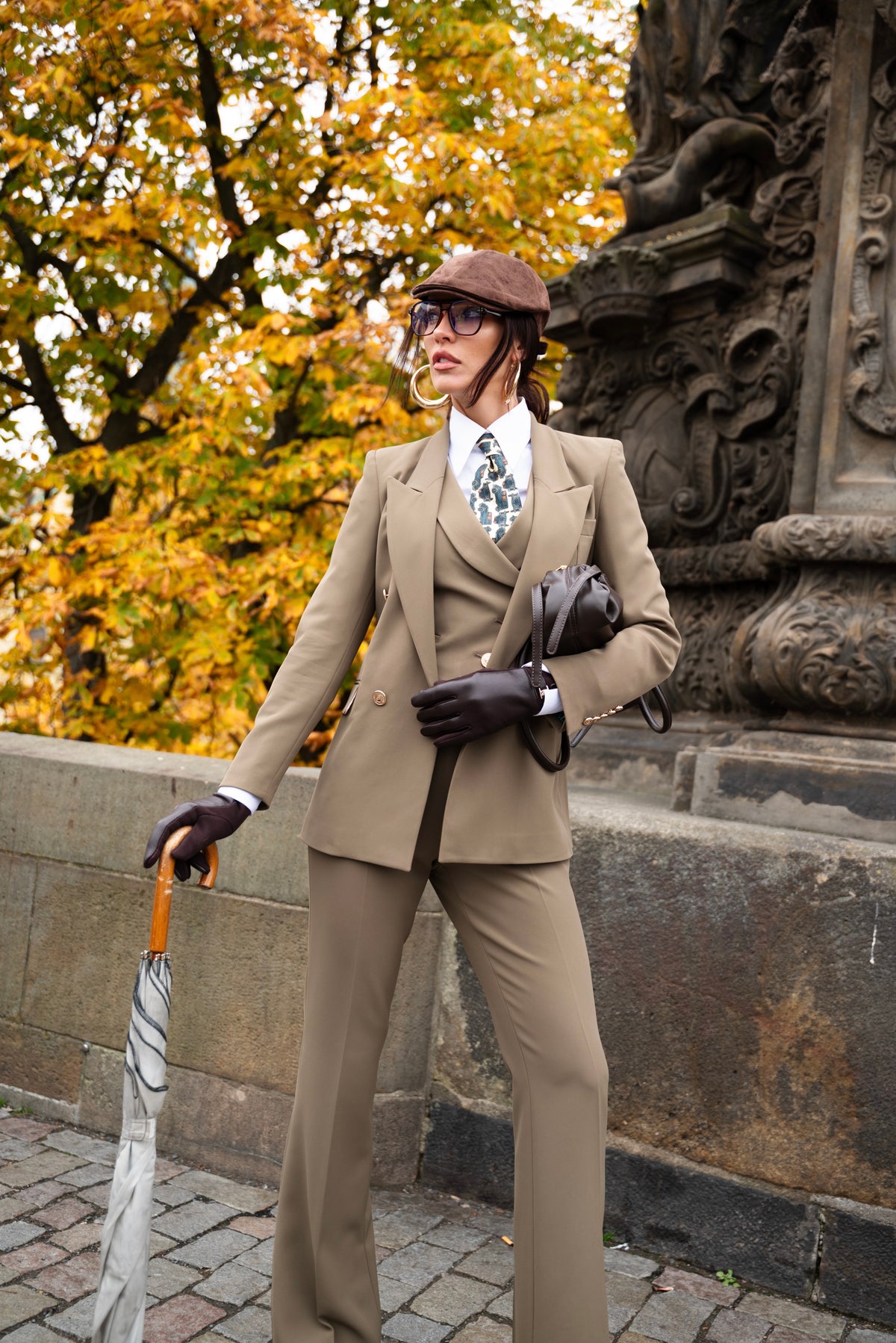 Tailleur tre pezzi Classic oliva