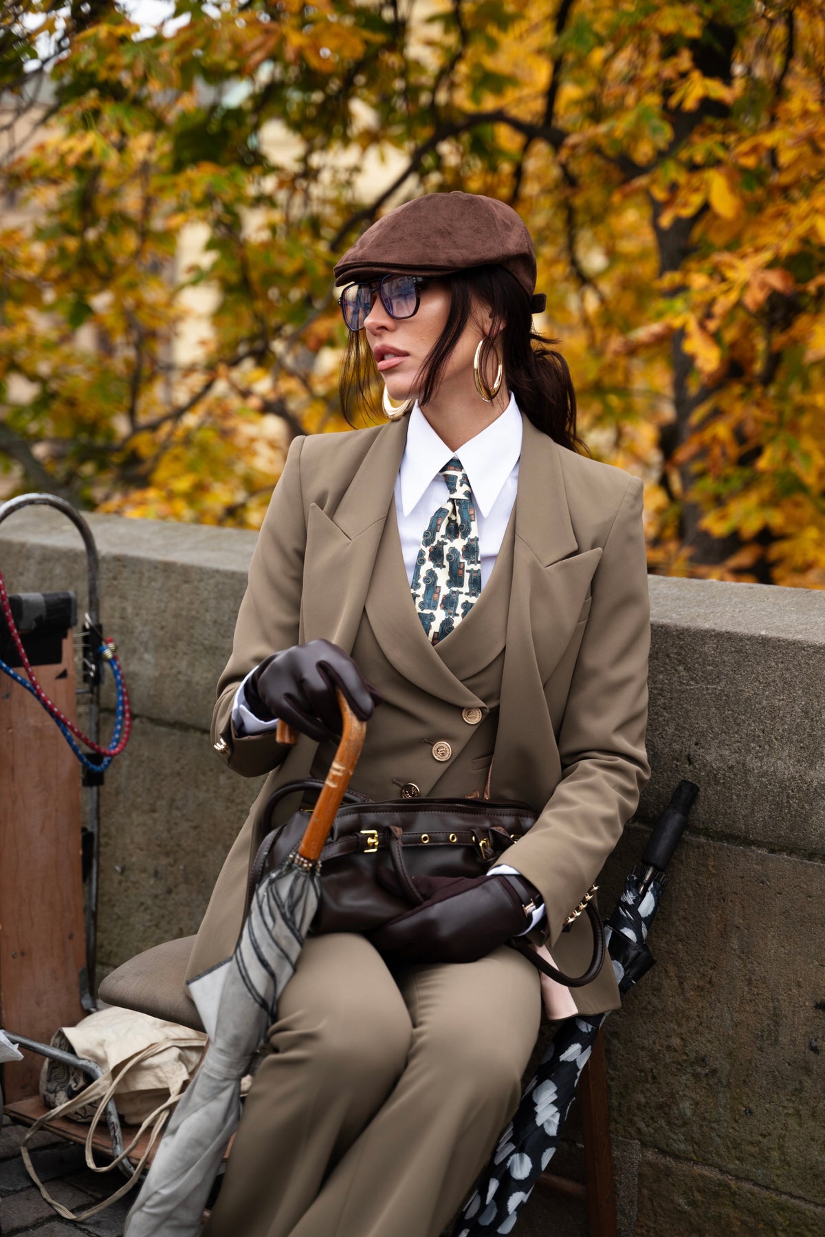 Tailleur tre pezzi Classic oliva