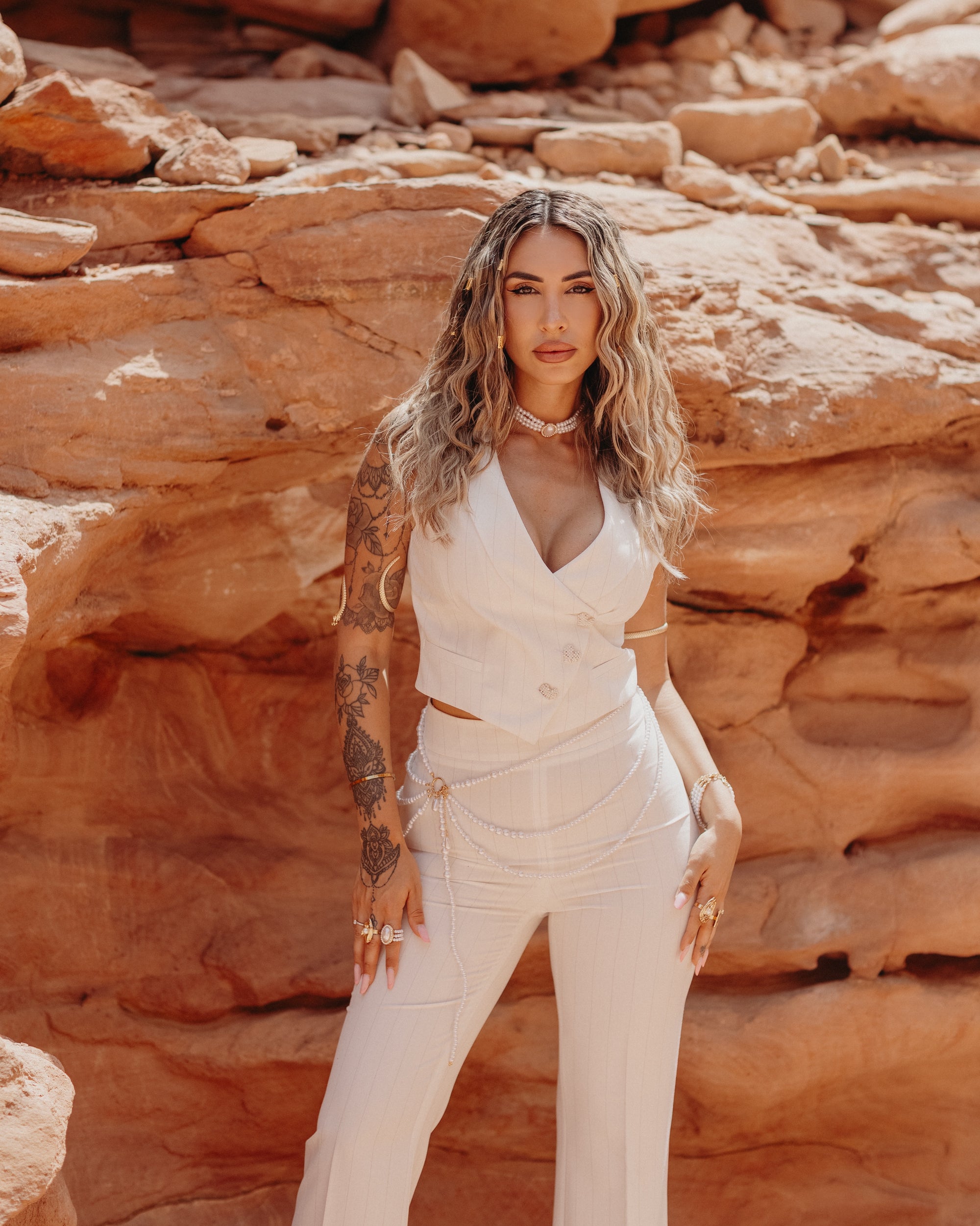 Tailleur Jolie bianco gessato
