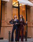 Tailleur tre pezzi new Jolie Bordeaux gessato