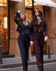 Tailleur tre pezzi new Jolie Bordeaux gessato