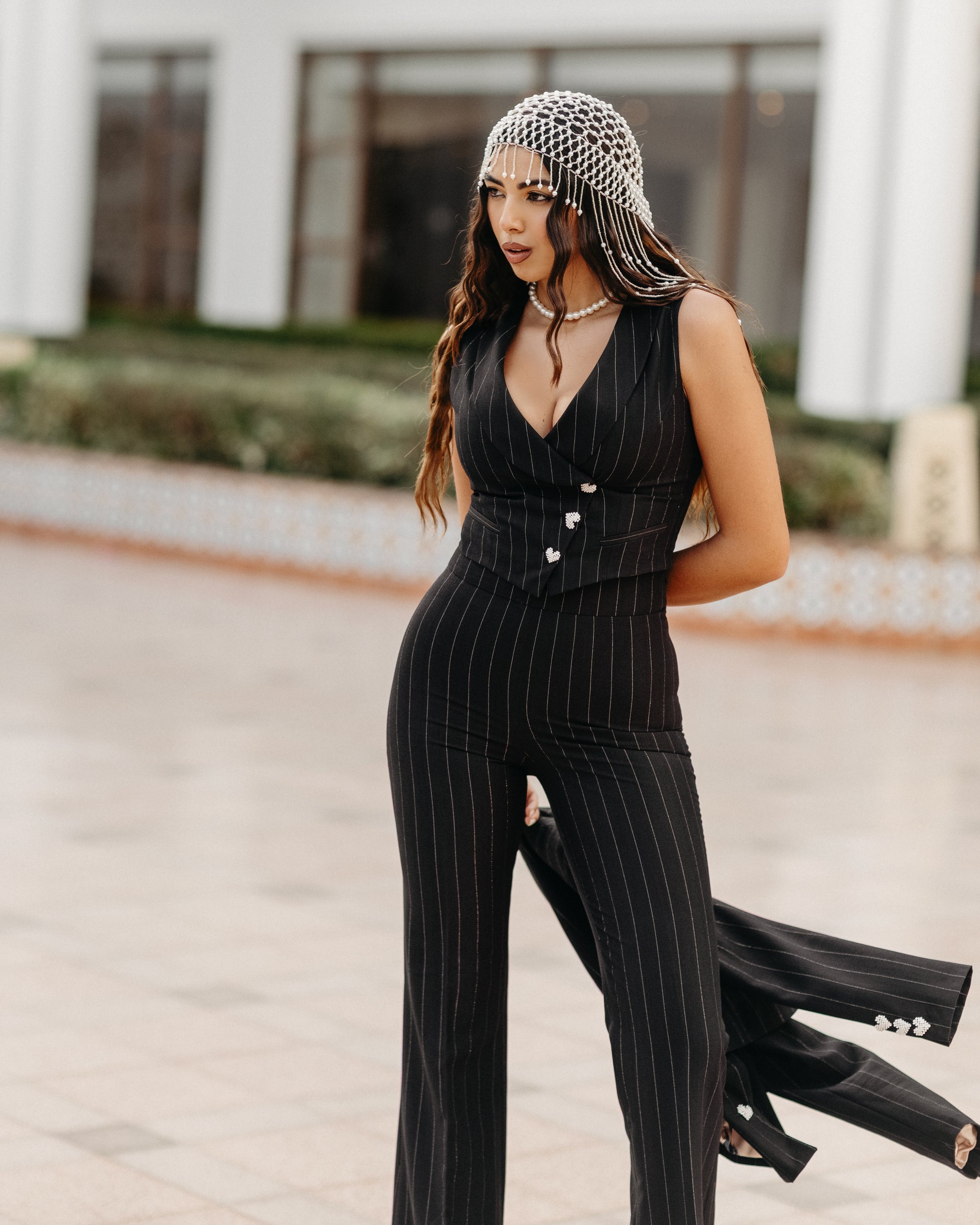 Tailleur Laura Nero Gessato