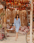 Tailleur Laura Azzurro Gessato