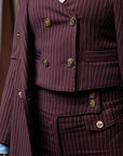 Tre pezzi New York Gessato Bordeaux
