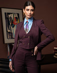 Tre pezzi New York Gessato Bordeaux