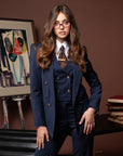 Tre pezzi New York Gessato Blu