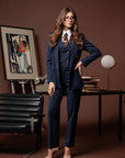 Tre pezzi New York Gessato Blu