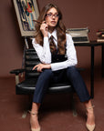 Camicia sartoriale bianca con collo “allungato”
