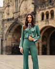 Tailleur new Jolie Verde Bosco Gessato